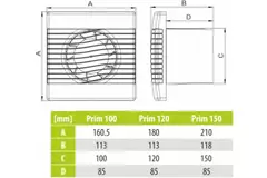 Extractor de baño Ø 100 mm blanco - pRim100S