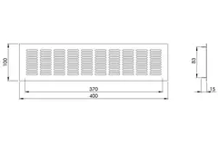 Rejilla de zócalo de aluminio - negro L=400mm x H=100mm - RA1040B
