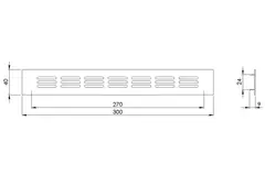Rejilla de zócalo de aluminio - plata L=300mm x H=30mm -RA430S