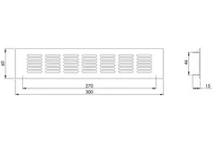 Rejilla de aluminio para zócalo - negro L=300mm x H=60mm -RA630B