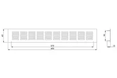 Rejilla de zócalo de aluminio - blanco L=400mm x H=60mm -RA640