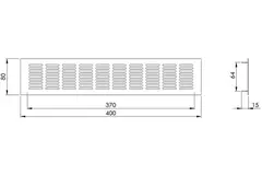 Rejilla de zócalo de aluminio - negro L=400mm x H=68mm -RA840B