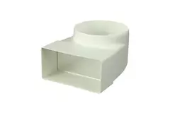 Codo vertical rectangular de plástico 90º Ø 100 mm 110x55 mm - KLD