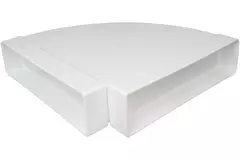 Codo horizontal rectangular de plástico 90º 220x55 mm - KLH25-90