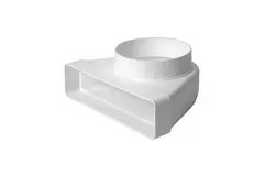 Codo vertical rectangular de plástico 90º Ø 100 mm 220x55 mm - KLD25-100