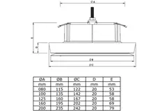 Válvula de suministro de ventilación de plástico 160 mm RAL 9003 con muelles de sujeción - I-Valve Rondo 160