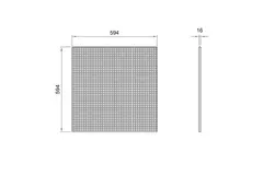 Placa perforada para techo de 600 x 600 mm para insertar en techos modulares - RAL9010