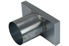 Tapa 220x80 mm con conexión de 80 mm de diámetro para conducto de humos