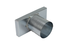 Tapa 220x80 mm con conexión de 80 mm de diámetro para conducto de humos