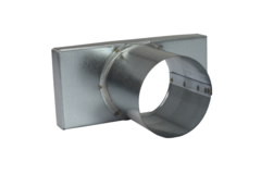 Tapa 220x80 mm con conexión de 80 mm de diámetro para conducto de humos