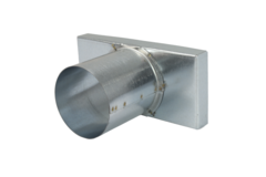 Tapa 220x80 mm con conexión de 80 mm de diámetro para conducto de humos