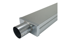 Tapa 220x80 mm con conexión de 80 mm de diámetro para conducto de humos