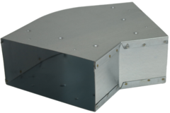 Codo para conducto de ventilación 45 grados 300x80 horizontal