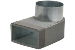 Codo termoducto 170mm x 80mm a diámetro 160 mm para canalización