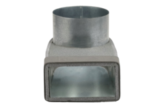 Codo termoducto 170mm x 80mm a diámetro 160 mm para canalización