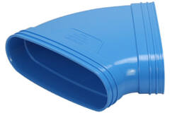 Wavin Ventiza Codo 45 grados PVC ovalado 195x80 mm horizontal M/M