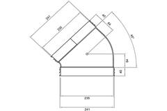 Wavin Ventiza Codo 45 grados PVC ovalado 235x80 mm horizontal M/M