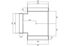 Wavin Ventiza Tubo en T 90 grados PVC ovalado 235x80 mm M/M/M