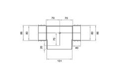 Wavin Ventiza T-conector PVC ovalado 195x80x50 mm por diámetro 125 mm M/M/M