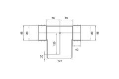 Wavin Ventiza Accesorio en T PVC ovalado 195x80x100 por diámetro 125 mm M/M/M