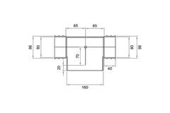 Wavin Ventiza Accesorio en T PVC ovalado 195x80 mm por diámetro 160 mm M/M/M