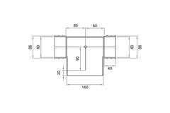 Wavin Ventiza Accesorio en T PVC ovalado 235x80 mm por diámetro 160 mm M/M/M