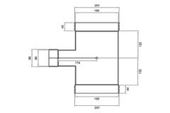Wavin Ventiza Accesorio T de PVC ovalado 195x80 mm M/M/M