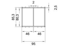 Wavin Ventiza Unión de pegamento PVC ovalada 235x80 mm M/M