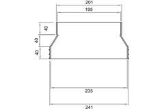 Wavin Ventiza Transición PVC ovalada 235x80 mm a 195x80 mm M/M