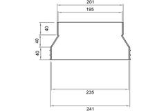 Wavin Ventiza Transición PVC ovalada 235x80 mm a 195x80 mm M/S
