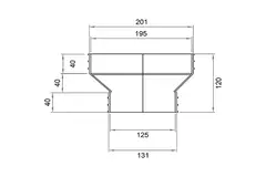 Wavin Ventiza Transición PVC ovalada 195x80 mm a 125 mm M/M