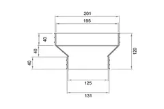Wavin Ventiza Transición PVC ovalada 195x80 mm a 125 mm excéntrica M/S