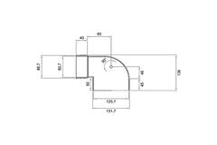 Wavin Ventiza Terminal 90 grados PVC ovalado 195x80x50 mm por diámetro 125 mm M/M