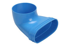 Wavin Ventiza Terminal 90 grados PVC ovalado 195x80x100 mm por diámetro 125 mm M/M