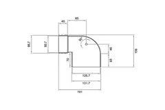 Wavin Ventiza Terminal 90 grados PVC ovalado 195x80x70 mm por diámetro 125 mm M/M