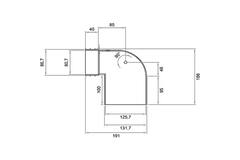 Wavin Ventiza Terminal 90 grados PVC ovalado 195x80x100 mm por diámetro 125 mm M/M