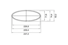 Wavin Ventiza tapa final PVC ovalada canal 235x80 mm