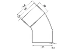 Wavin Ventiza curva 45 grados PVC redondo por diámetro 125 mm M/S