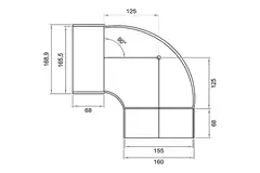 Wavin Ventiza curva 90 grados PVC redondo 160 mm M/S