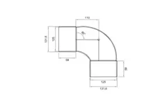 Wavin Ventiza curva 90 grados PVC redonda 125 mm M/M