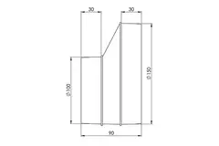Europlast reductor redondo de plástico 150 mm a 100 mm - AP150-100