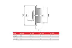 Válvula de ventilación de escape 125 mm con muelles de fricción - AVP-C125