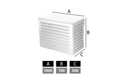 Carcasa para aire acondicionado y bomba de calor ClimaConnect, tamaño pequeño, RAL 9010 Blanco