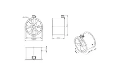 Ventilador axial de conducto de 560 mm - AL 560 D4 01 CFG