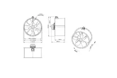 Ventilador axial de conducto de 1250 mm - AL 1250 D6 03 CFG