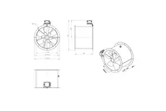 Ventilador axial para conductos de 450 mm - AL 450 D4 01 CFG
