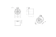 Ventilador de gases de combustión con conducto axial de 400 mm F300- AL 400 D4 F3 01 CFG