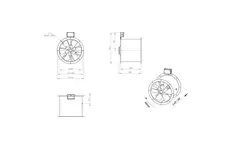 Ventilador de gases de combustión con conducto axial de 400 mm F300- AL 400 D2 F3 01 CFG