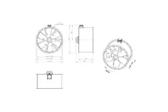 Ventilador de conducto axial de 1250 mm para gases de combustión F300- AL 1250 D6 F3 01 CFG