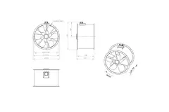 Ventilador de gases de combustión canalizado axial de 900 mm F300- AL 900 D4 F3 02 CFG